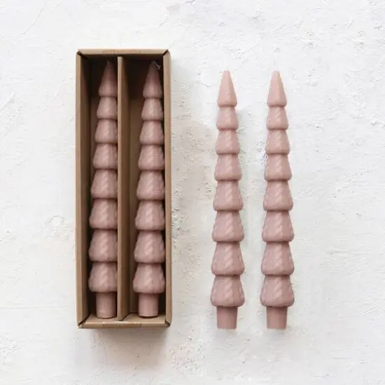 Hello Honey 10" Khaki Seasonal Silhouette Tree Shaped Taper Candles, 2ct. {3}