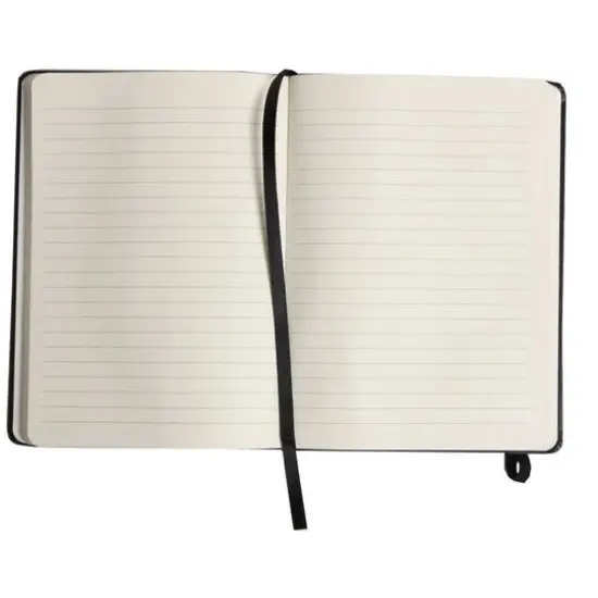 JAM Paper Medium Hardcover Notebook with Elastic Band Black {6}