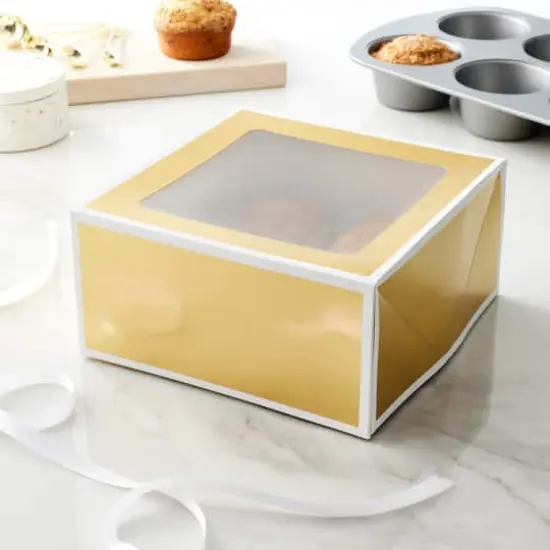 Gold Treat Boxes with White Trim By Celebrate It&reg; {3}