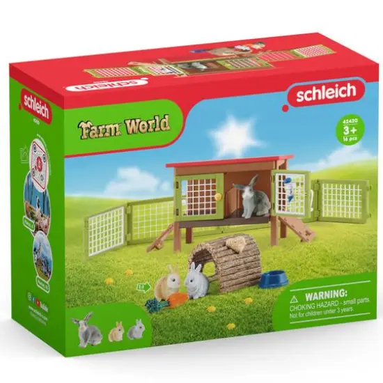 Schleich Farm World Rabbit Hutch Playset {4}