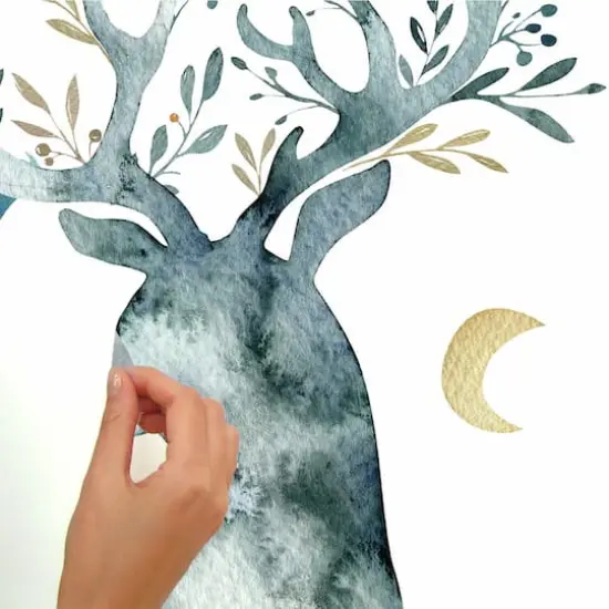 RoomMates Watercolor Winter Deer Peel & Stick Giant Decals {5}