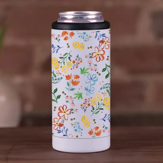 Cheery Floral and Bee Pattern 12oz. Koozie {4}