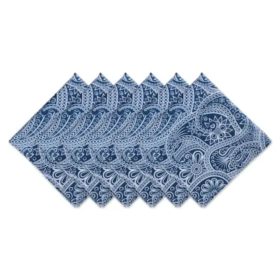 DII&reg; Blue Paisley Print Outdoor Napkins, 6ct. {1}