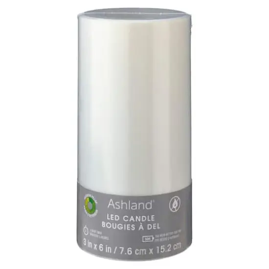 White 3" x 6" LED Outdoor Pillar Candle By Ashland&reg; {1}