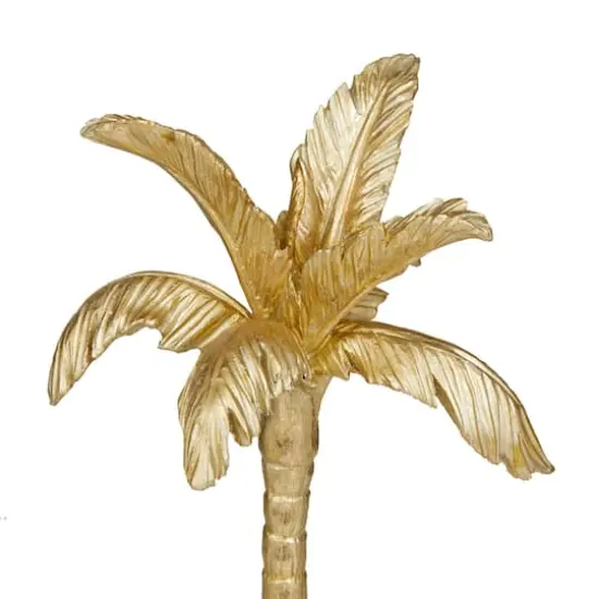 Gold Polystone Coastal Nature Sculpture, 9" x 7" x 20" {4}