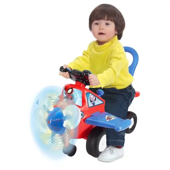 Kiddieland Marvel&reg; Lights n' Sounds Spidey Activity Plane Ride-On {3}