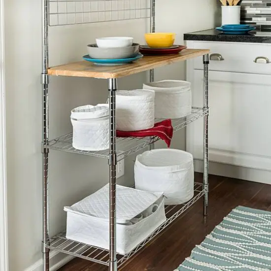 Honey Can Do White Dinnerware Storage Set, 5 Pieces {3}