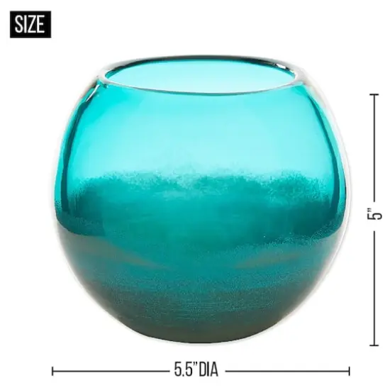 5.5" Aqua Fish Bowl Vase {3}