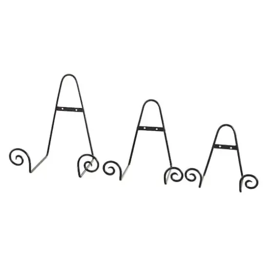 Black Metal Scroll Hanging Wall Rack Display Easel Set {1}