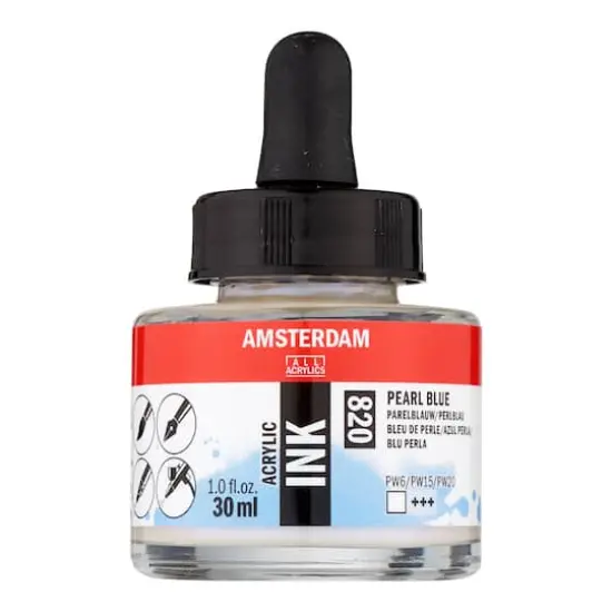 Amsterdam Acrylic Ink, 1oz. 820 Pearl Blue {1}