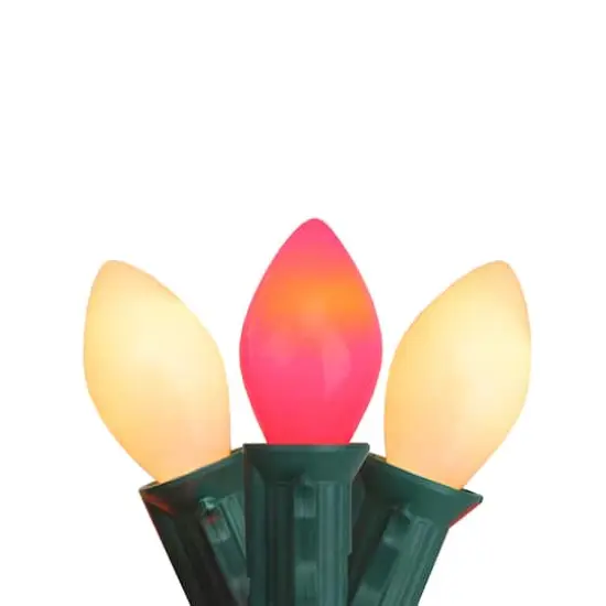 25ct. Opaque C7 Christmas Light Set Red and White {1}