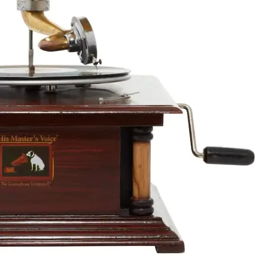 Brown Wood and Metal Vintage Gramophone, 28" x 18" x 16" {5}