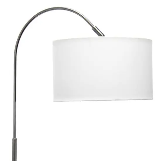 Simple Designs 65" Arched Brushed Nickel Floor Lamp White {10}