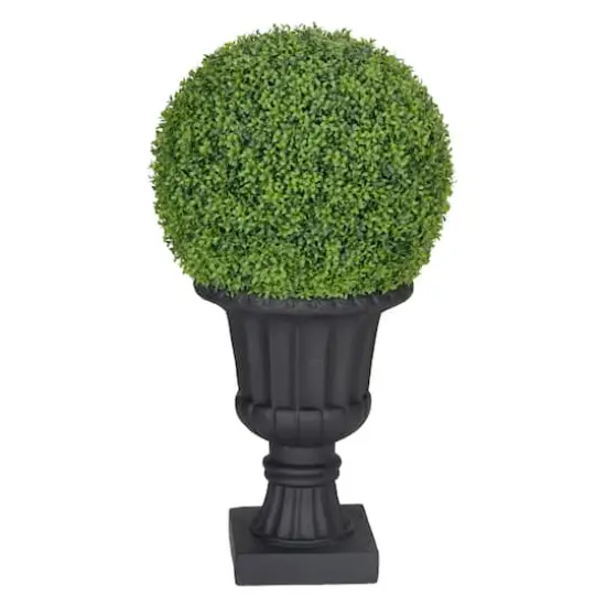 3ft. Single Ball Topiary Boxwood Artificial Tree in Decorative Urn {1}