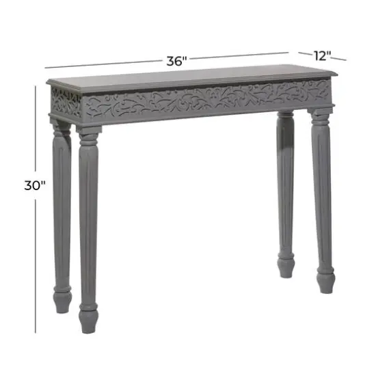 Grey Farmhouse Mango Wood Console Table, 30" x 36" {8}
