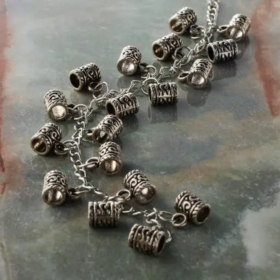 Silver Drop Metal Tube Beads, 9mm by Bead Landing&trade; {3}