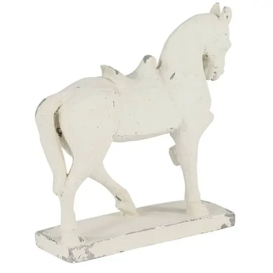 14" White Fiberglass Vintage Horse Sculpture {9}