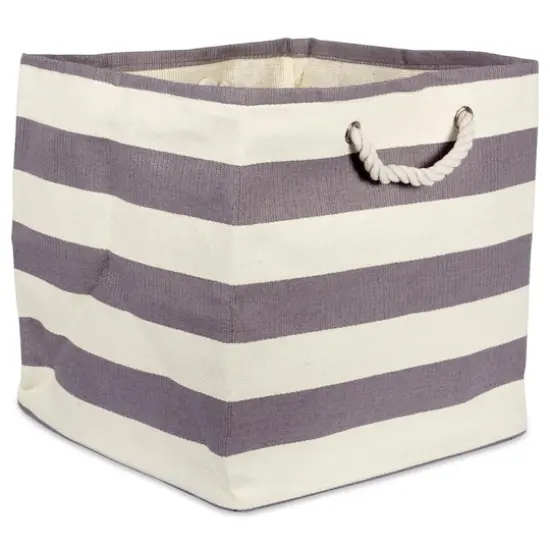 DII&reg; 16" Striped Woven Paper Storage Cube Gray {1}