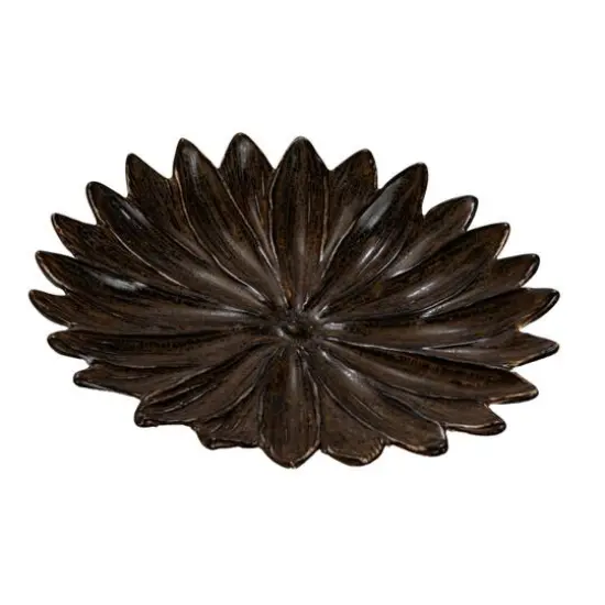Hello Honey® 6.5" Brown Glaze Stoneware Flower Plate, 4ct. {3}