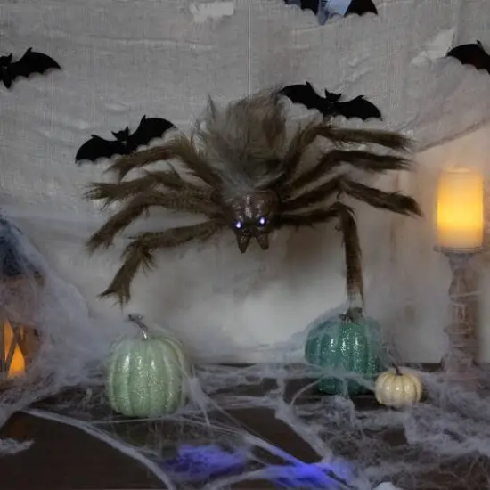24" Brown Spider with LED Eyes Halloween Decoration {3}