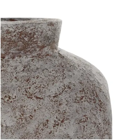 9.75" Brown Ceramic Antique Style Textured Square Vase {7}