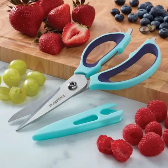 Farberware 4-in-1 Kitchen Shears Aqua/Ink {4}