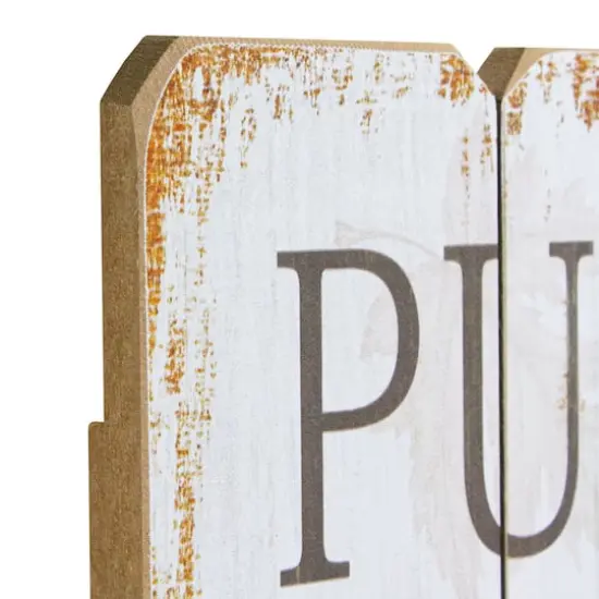 23.5" Whitewashed Pumpkin Spice Everything Nice Fall Wooden Hanging Wall Sign {4}