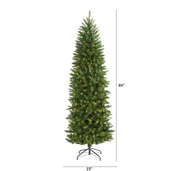 7ft. Pre-Lit Green Mountain Pine Artificial Christmas Tree, Clear LED Lights {3}