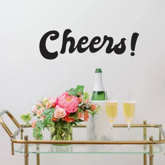 Leisure Arts&reg; Vinyl Cheers Black Wall Decal {3}