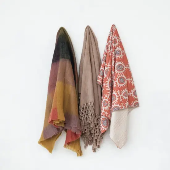 Hello Honey&reg; 60" Bohemian Cotton Slub Throw with Crochet & Fringe {3}