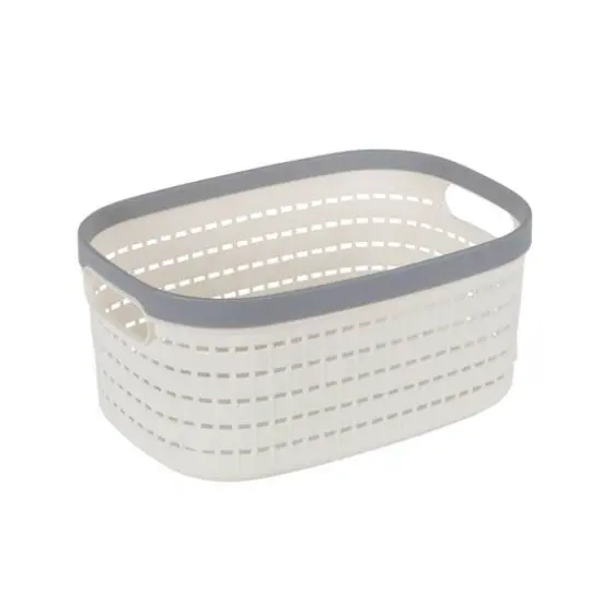 Simplify Medium White Basket Storage Tote, 2ct. {5}