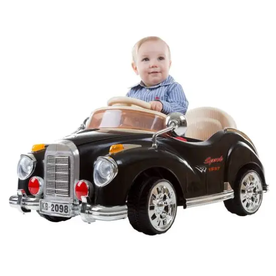 Toy Time Black Battery Powered Ride-On Classic Coupe Car {3}