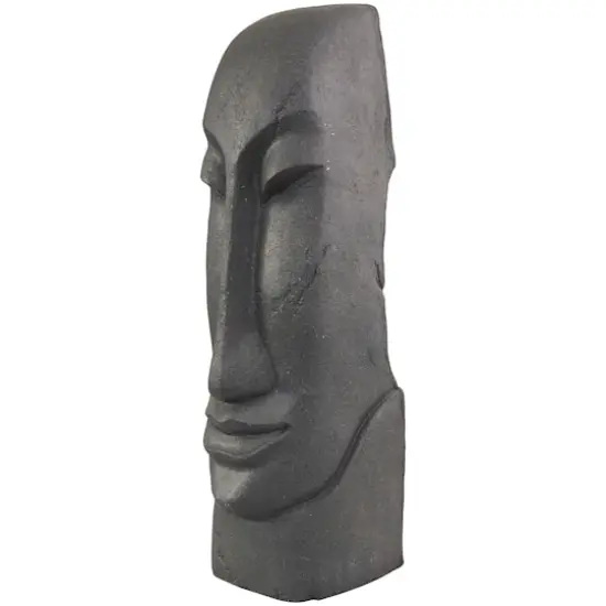 31" Black Tall Distressed Totem Face Sculpture {1}