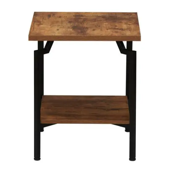 Household Essentials Crown 22" 2-Tier Square Side End Table Brown {9}
