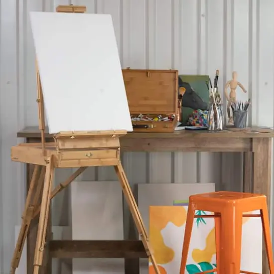 Pacific Arc French Box Bamboo Studio Easel with Storage {9}