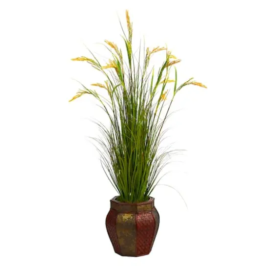4.4ft. Wheat Grain Plant in Decorative Planter {1}