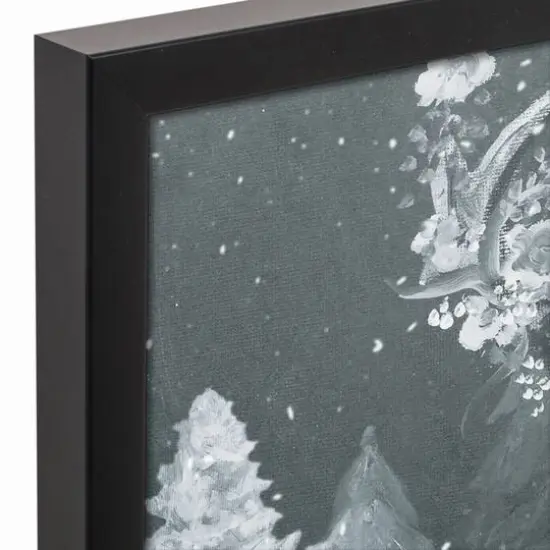 Neutral Painted Deer Black Framed Canvas Wall Art {4}