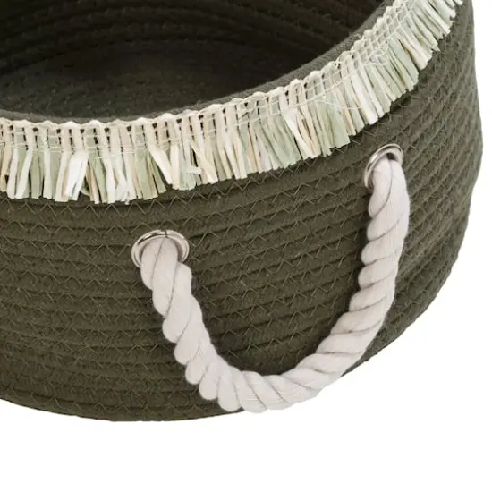 Honey Can Do Olive Nesting Cotton Rope Baskets with Fringe Set {8}
