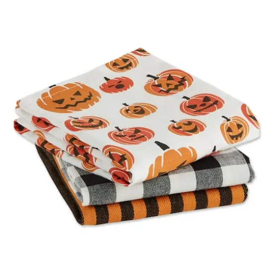 DII&reg; Pumpkin Faces Dishtowel Set {3}
