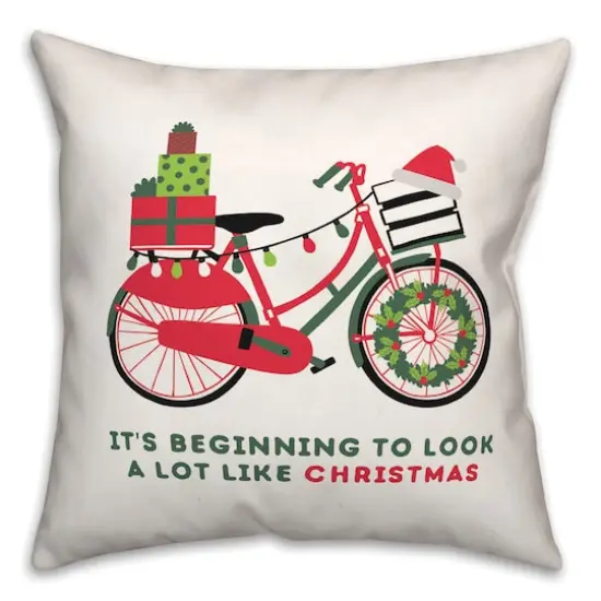 Christmas Bike Throw Pillow {1}