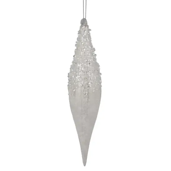 9.5" Sequined Icicle Glass Christmas Ornament {1}