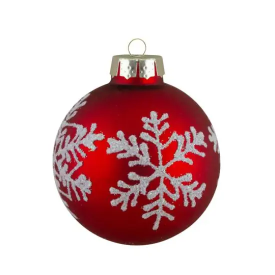 12ct. 2" Red Glass Ball Ornaments {6}
