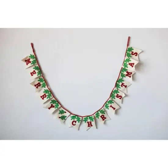 Hello Honey&reg; 6ft. Wool Merry Christmas Pendant Banner {3}