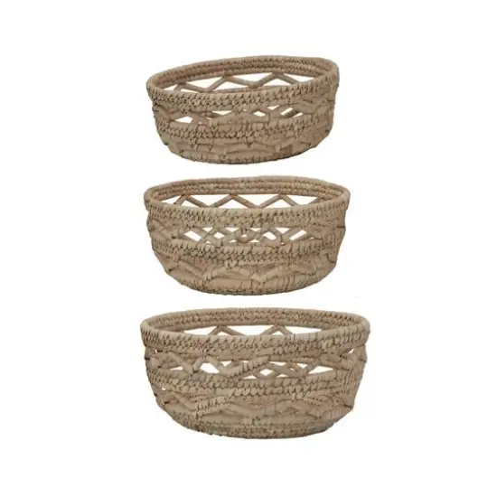 Hello Honey&reg; Natural Handwoven Grass Basket Set {1}