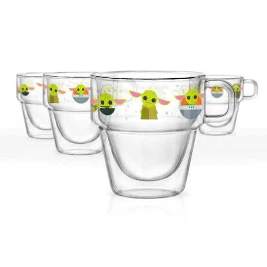 JoyJolt&reg; Star Wars&trade; The Mandalorian&trade; 11.5oz. The Child Band Double Walled Glass Mugs, 4ct. {1}
