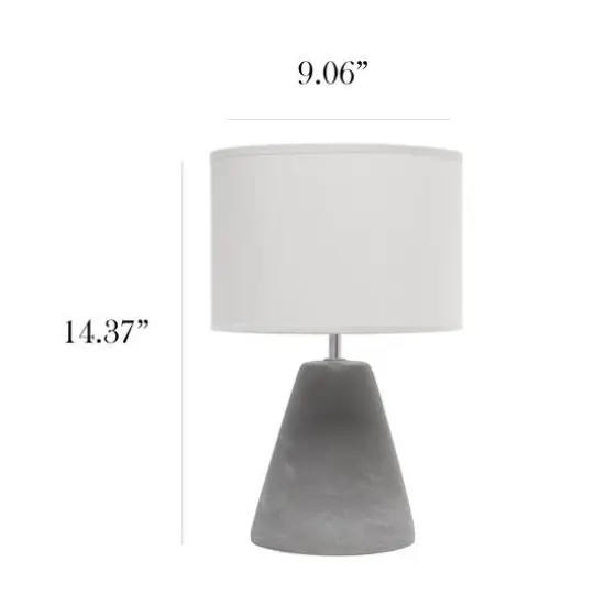 Simple Designs&trade; 14.5" Pinnacle Concrete Table Lamp Gray {4}