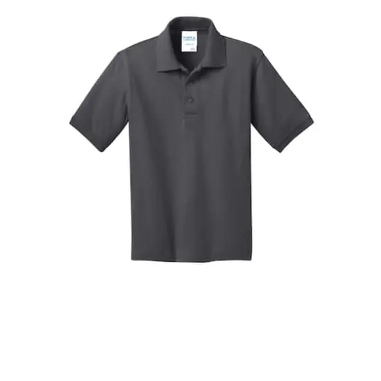 Port & Company&reg; Youth Core Blend Jersey Knit Polo Charcoal {1}