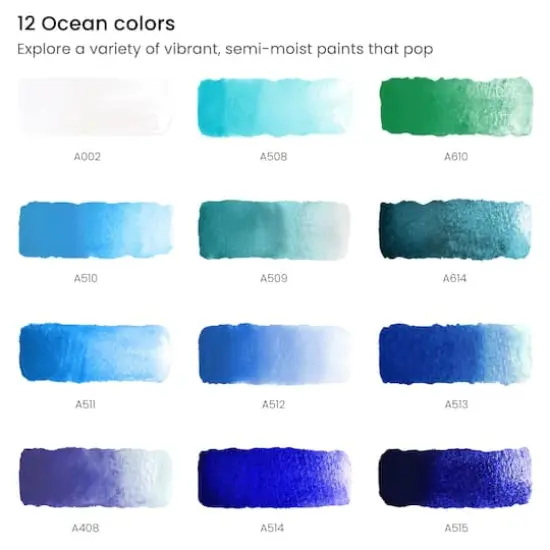 Arteza&reg; Ocean Colors Watercolor Half Pan Set {1}