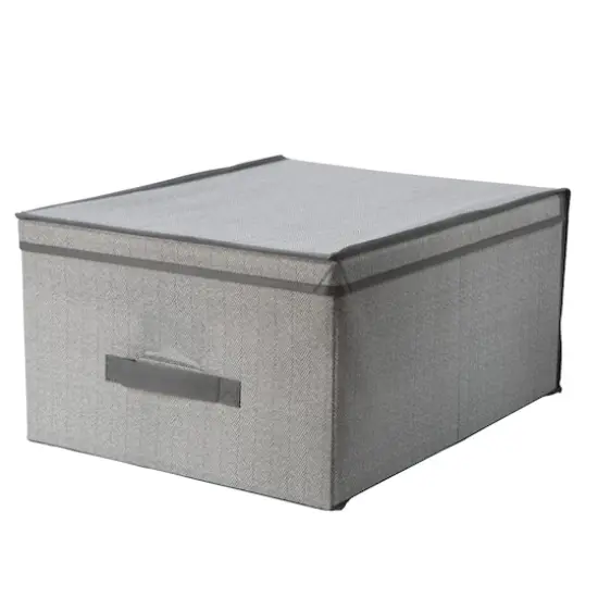 Simplify 16" Herringbone Gray Storage Box {1}