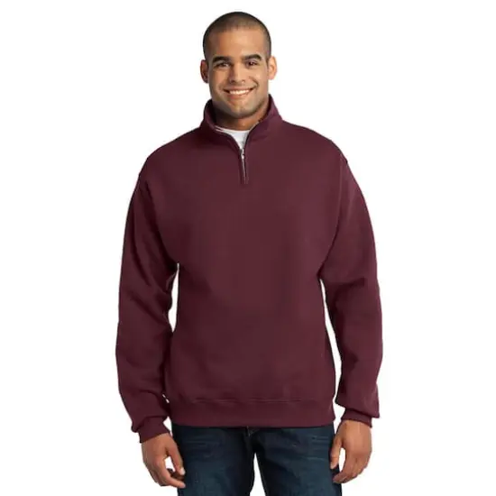 JERZEES&reg; NuBlend&reg; 1/4-Zip Cadet Collar Sweatshirt Maroon {4}